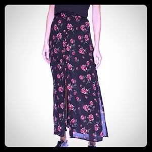 Angie Women's Center Slit button Front Maxi Skirt